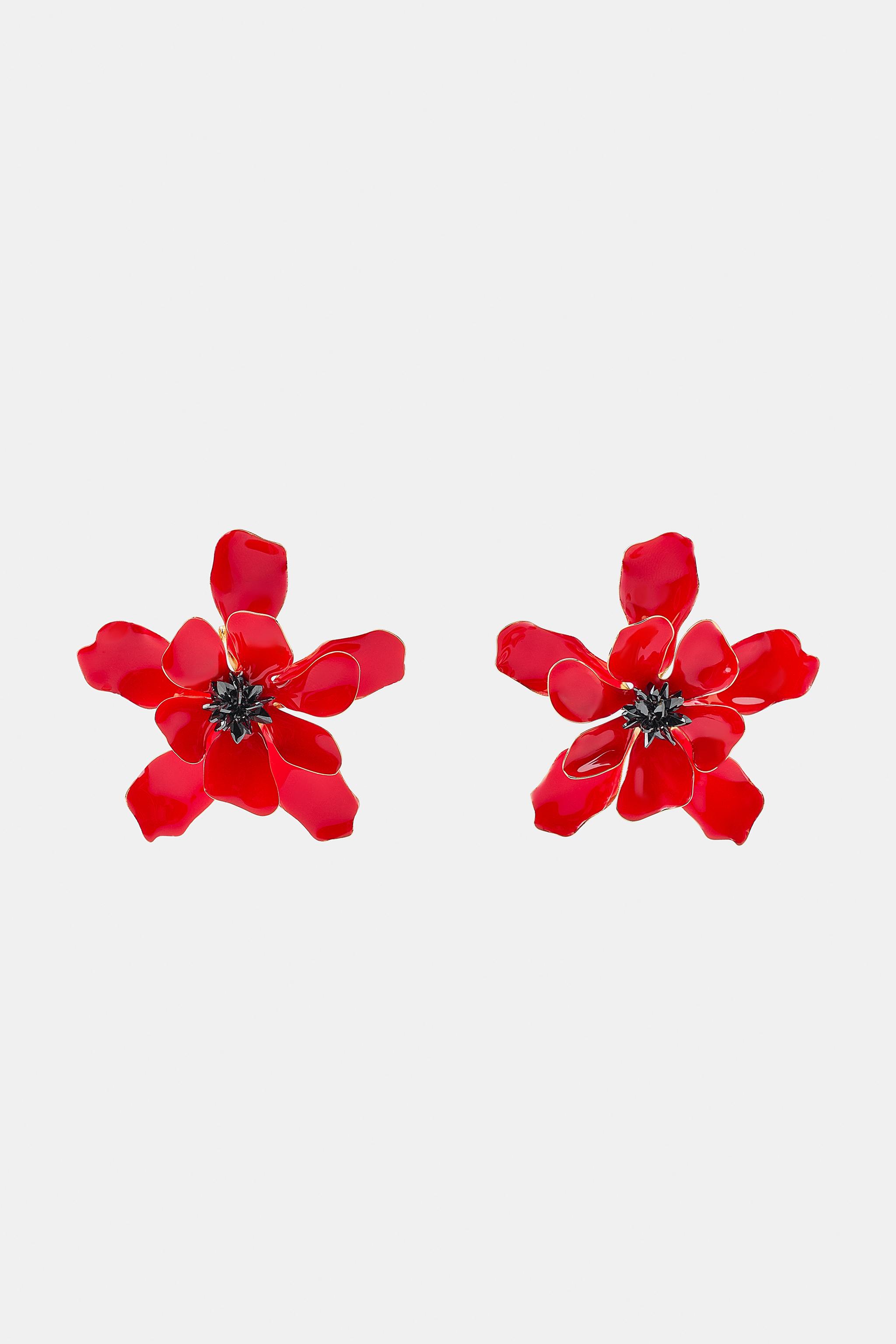 MAXI BOUCLES D'OREILLES FLEUR ÉMAILLÉE